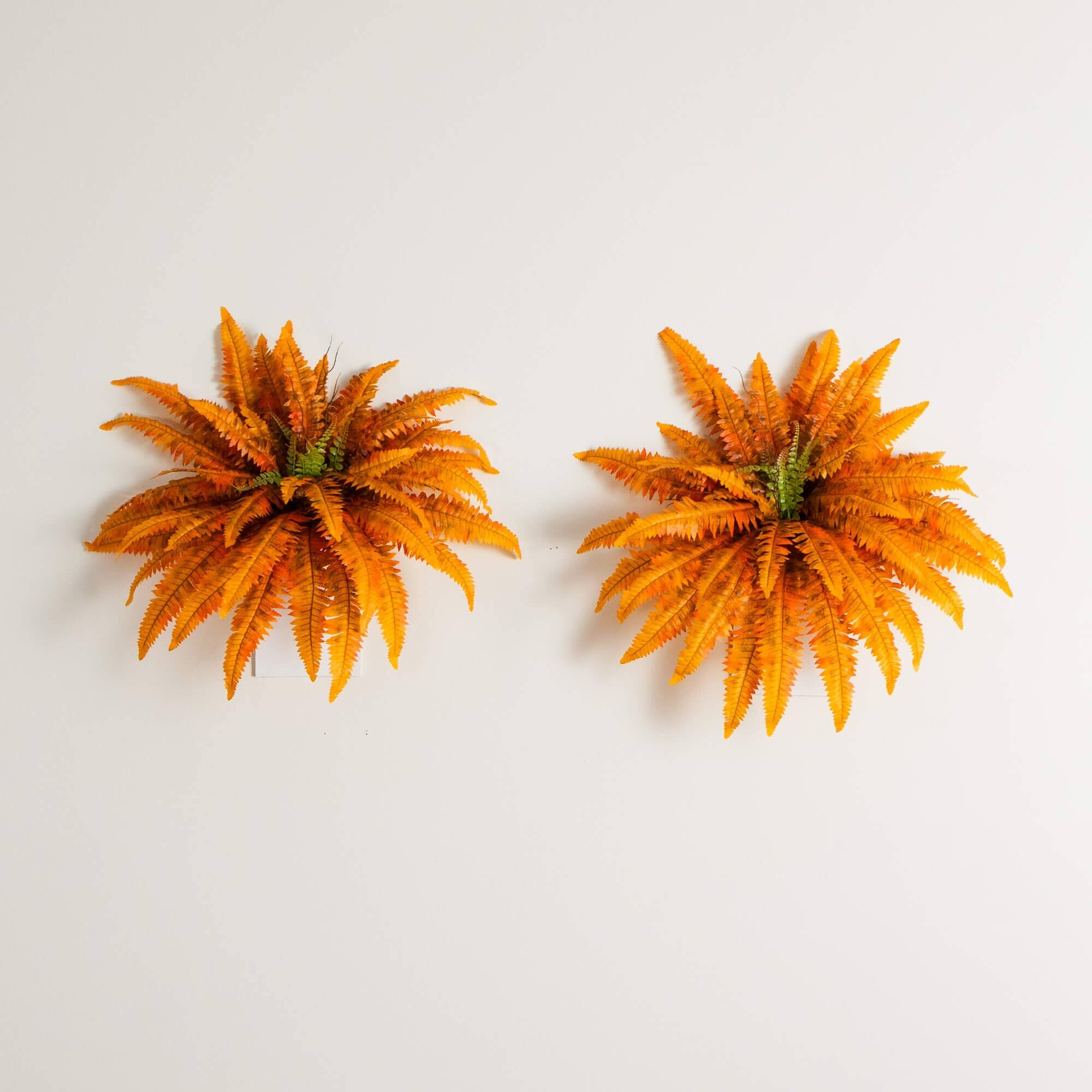 40in. Autumn Artificial Fall Boston Fern - Set of 2